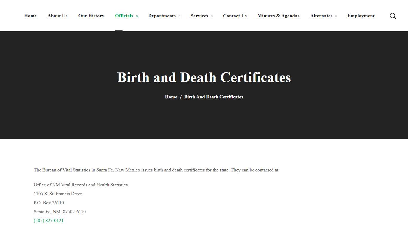 Birth and Death Certificates – Hidalgo County NM