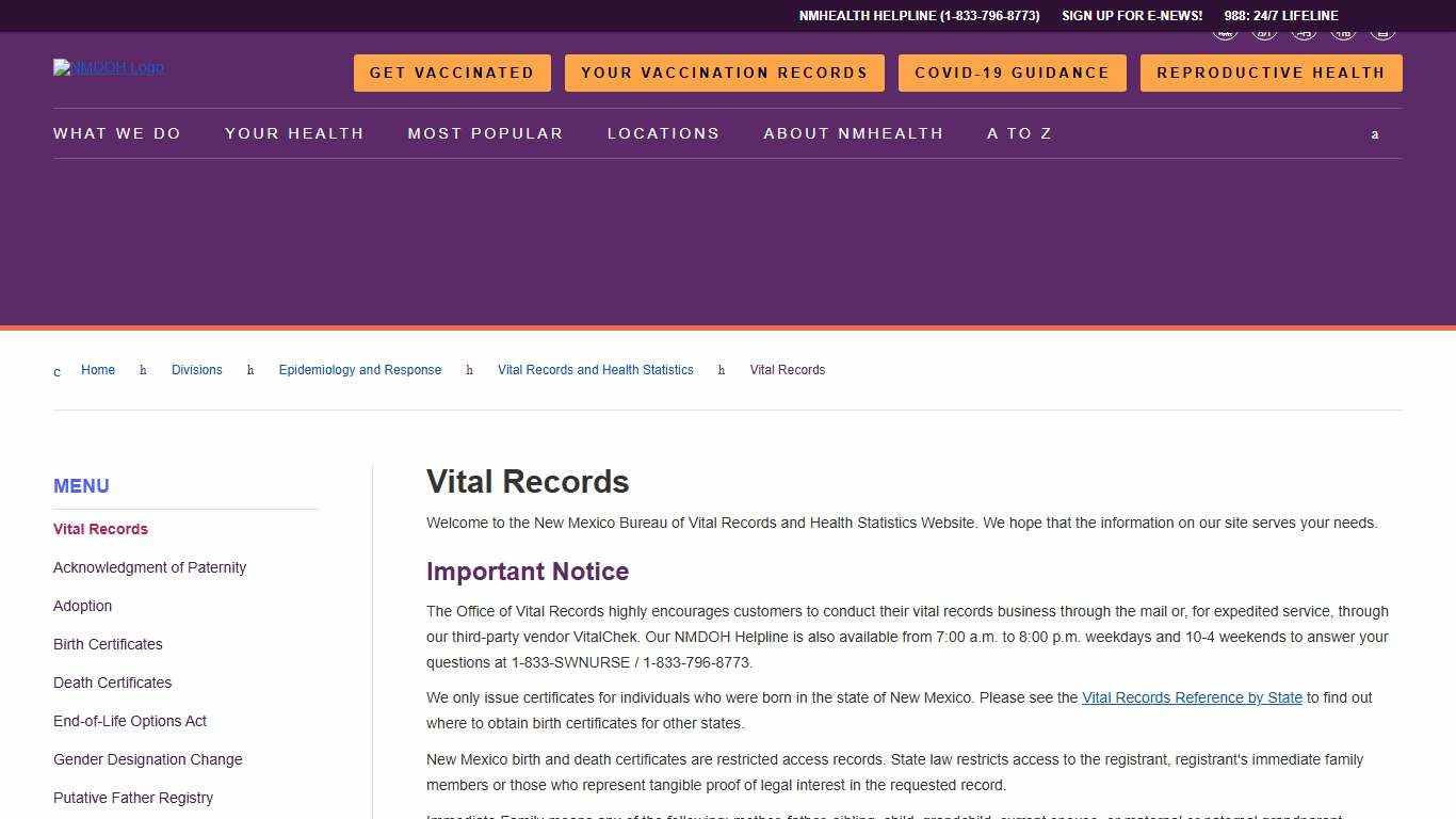 Vital Records
